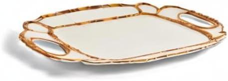 Bamboo Touch Melamine Serving Platter with Handles