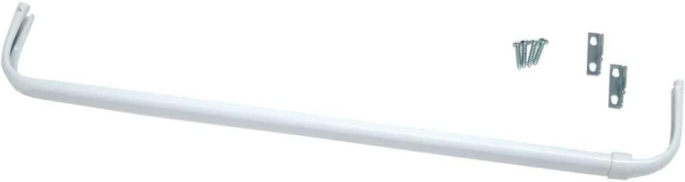 The Classic Touch Heavy Duty Single Curtain Rod, White, 28-48 Inches