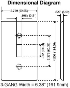 White 3-Gang Thermoset Plastic Wall Plate