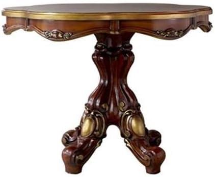 Acme Furniture 48" Picardy Accent Table Honey Oak: Elegant Scrollwork, No Assembly, Spot Clean, Wood Frame