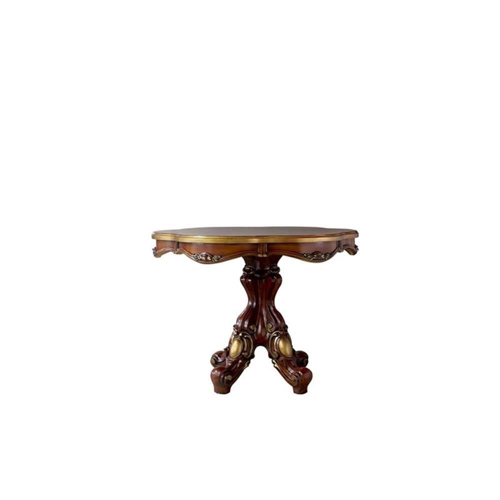 Acme Furniture 48" Picardy Accent Table Honey Oak: Elegant Scrollwork, No Assembly, Spot Clean, Wood Frame