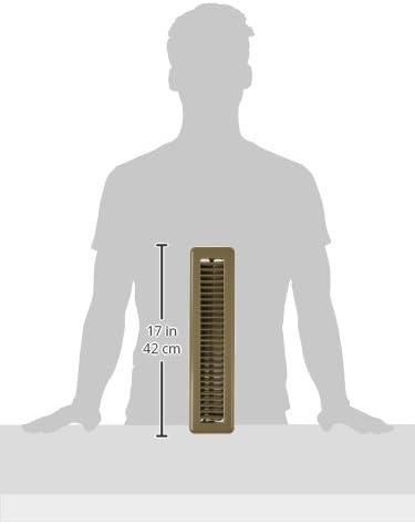 Brown Steel 2 x 14 Floor Register with Adjustable Damper