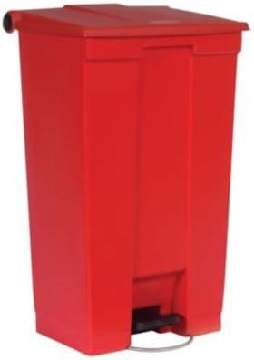 White 23-Gallon Plastic Step-On Trash Can for Commercial Use