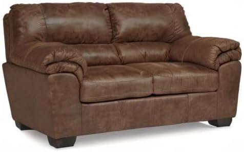 Ashley Furniture Bladen Faux Leather & Fabric Loveseat in Coffee Dark Brown