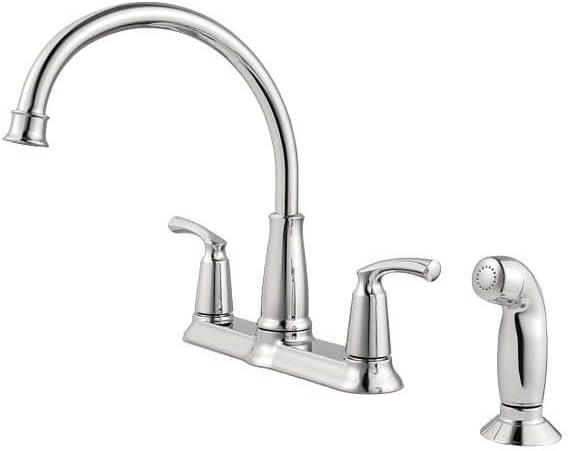 Moen Bexley Two Handle Chrome Kitchen Faucet Side Sprayer Included