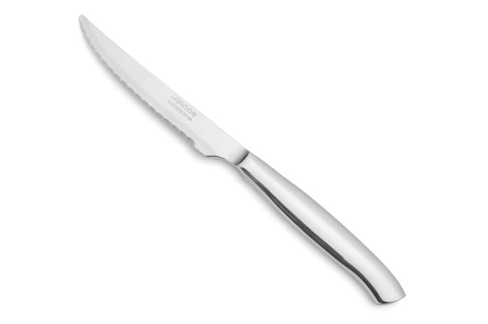 Arcos 4 Piece Steak Knife Set 4 inch. Pocket Knife Pack with Pearl Edge for Cutting and Fillet Meat. Monoblock Stainless Steel Blade and Handle. Series Mesa