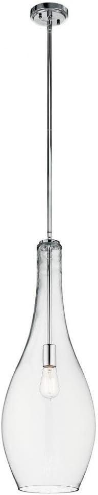 Everly 29.5" 1 Light Teardrop Pendant Clear Glass Chrome