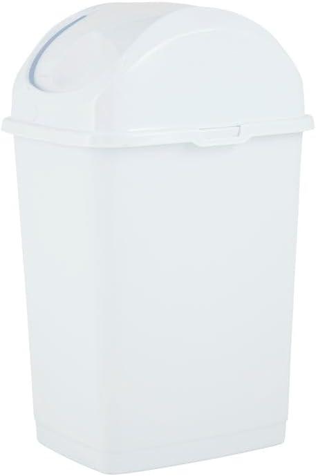 White Plastic 2.5 Gallon Swing-Top Trash Can