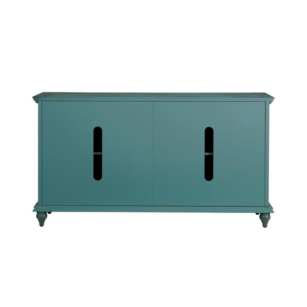 Martin Svensson Home Garden District Solid Wood TV Stand for TVs up to 70", Rustic Turquoise