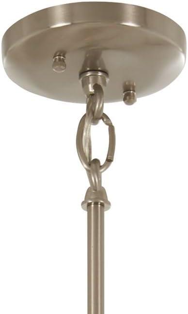 Minka Lavery Nickel Stone Pendant Chandelier 14 1/2" Wide Farmhouse Seeded Glass Shade 4-Light Fixture for Dining Room House Home