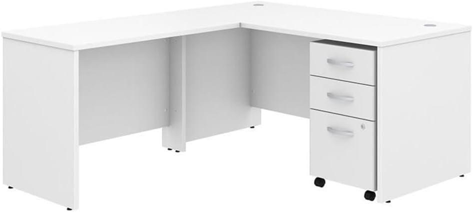 Bush Business Furniture Studio C L Shaped Desk with Mobile File Cabinet and Return