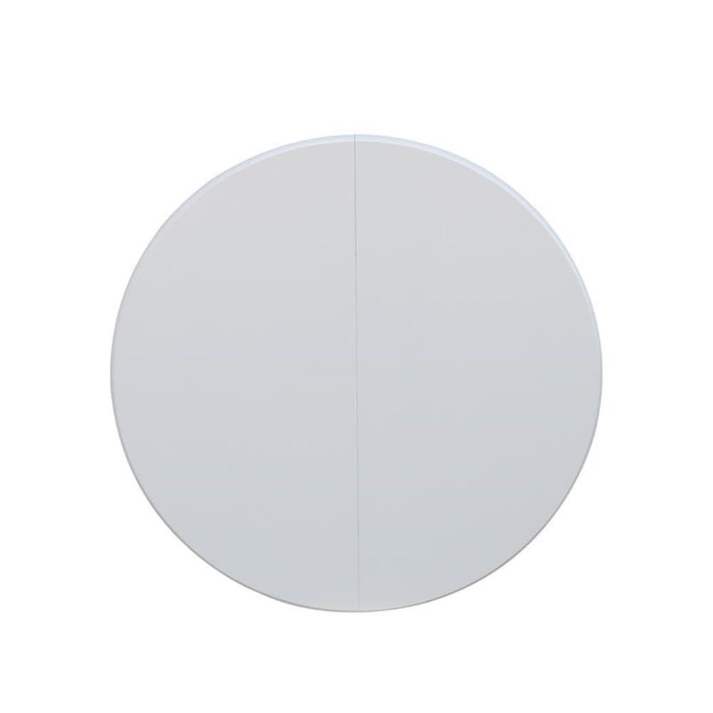 36" Magnolia Round Top Dining Table with 12" Leaf White - International Concepts: Hardwood Pedestal, Seats 4