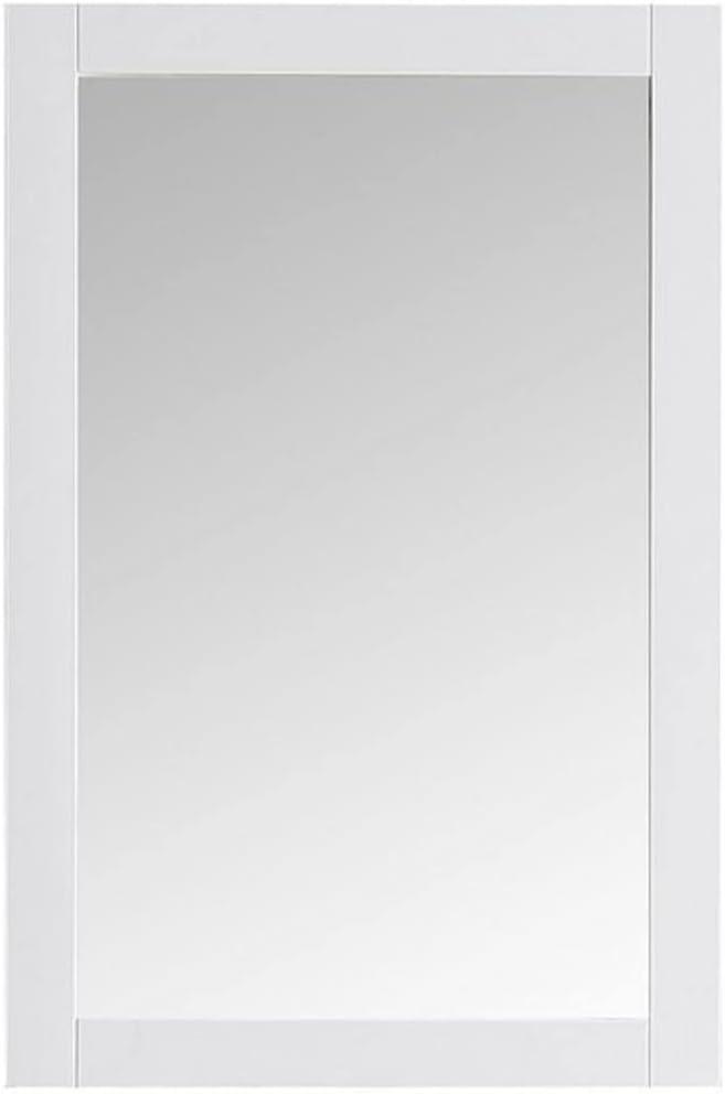 Elegant White Wood Framed 20" x 30" Rectangular Vanity Mirror