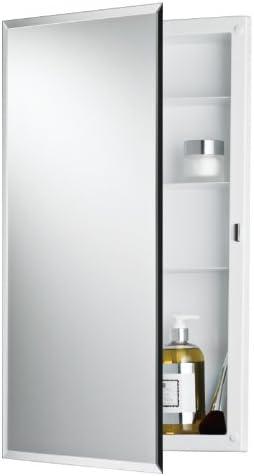 Jensen 781029 Builder Series Frameless Medicine Cabinet with Polished Edge Mirror, 16-Inch by 22-Inch by 3-3/4-Inch