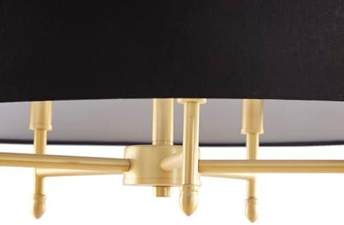 Hampton Hill Presidio 5-Light Dimmable Chandelier with Drum-shaped Fabric Shade & Adjustable Height