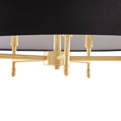Hampton Hill Presidio 5-Light Dimmable Chandelier with Drum-shaped Fabric Shade & Adjustable Height