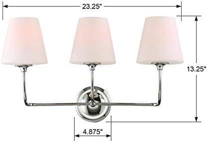 3 Light Bath Vanity In Classic Style 23.25 Inches Wide By 13.25 Inches High-Polished Chrome Finish Crystorama Lighting 2443-Op-Ch