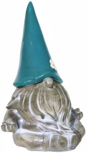 Exhart Exhart Good Time Solar Gnamaste Meditating Gnome Statue, 11 Inch