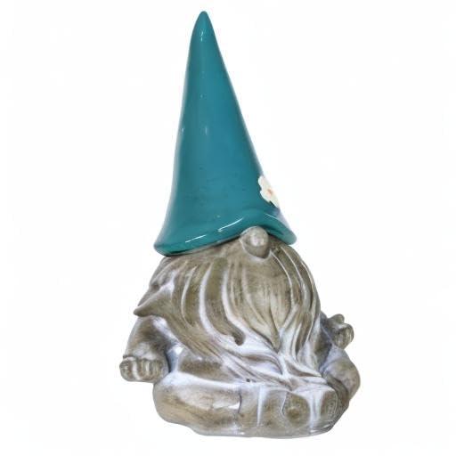Exhart Exhart Good Time Solar Gnamaste Meditating Gnome Statue, 11 Inch