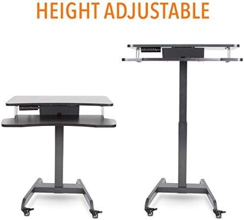 Cruizer Premier Electric Height Adjustable Mobile Podium with Keyboard Tray – Black – Stand Steady