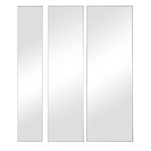 Uttermost Rectangular Vanity Decorative Wall Mirrors Set of 3 Modern Gold Leaf Metal Frame 16" Wide for Bathroom Bedroom Office