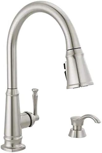 Capertee Pull Down Sprayer Kitchen Sink Faucet with Matching Soap Dispenser