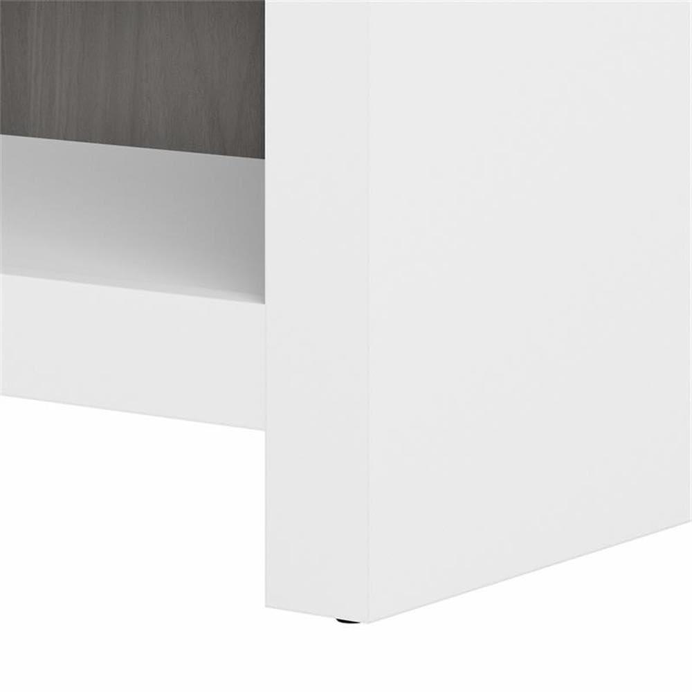 Echo White and Gray Counter Height Dining Table with Shelves