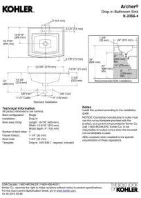 Archer® Vitreous China Rectangular Drop-In Bathroom Sink with Overflow