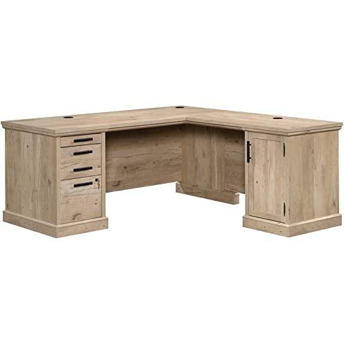 Black Wood L-Shaped Computer Desk with Drawer and Filing Cabinet