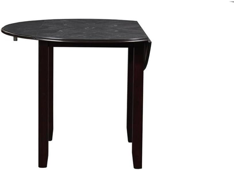 Ebony 42" Round Drop Leaf Dining Table with Two Chairs