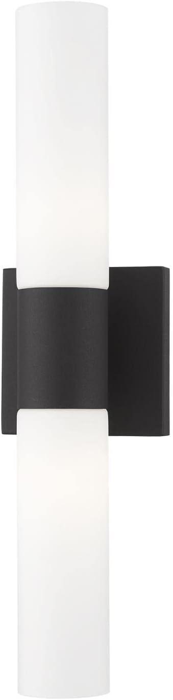 Livex Lighting Aero 2-Light Twist Lock Metal ADA Vanity Sconce in Textured Black