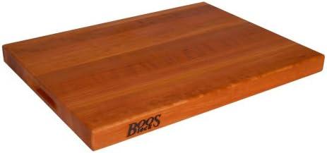 Cherry Wood Rectangular Cutting Board with Handle, 24"