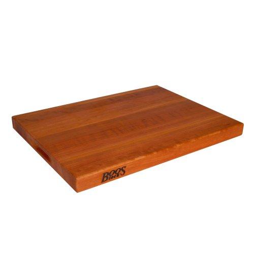 Cherry Wood Rectangular Cutting Board with Handle, 24"