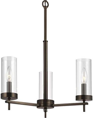 Brushed Oil Rubbed Bronze Mini 3-Light Chandelier with Clear Glass Shades