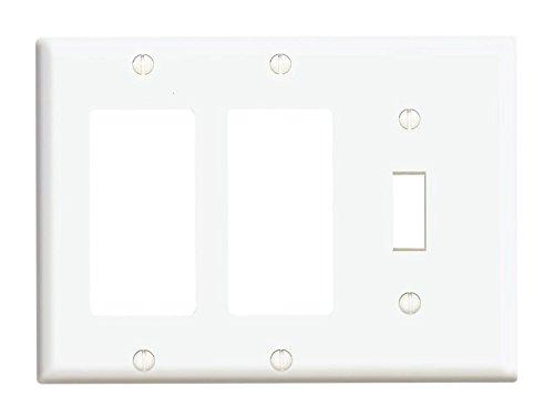 Leviton White 80431-00W 3-gang Thermoset Plastic Decorator/Toggle Wall Plate 1 pk
