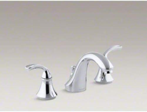 KOHLER K-10269-4-CP Forte Widespread Commercial Bathroom Sink Faucet with Sculpted Lever Handles, Metal Drain, Red/Blue Indexing and Vandal-Resistant Aerator, Polished Chrome