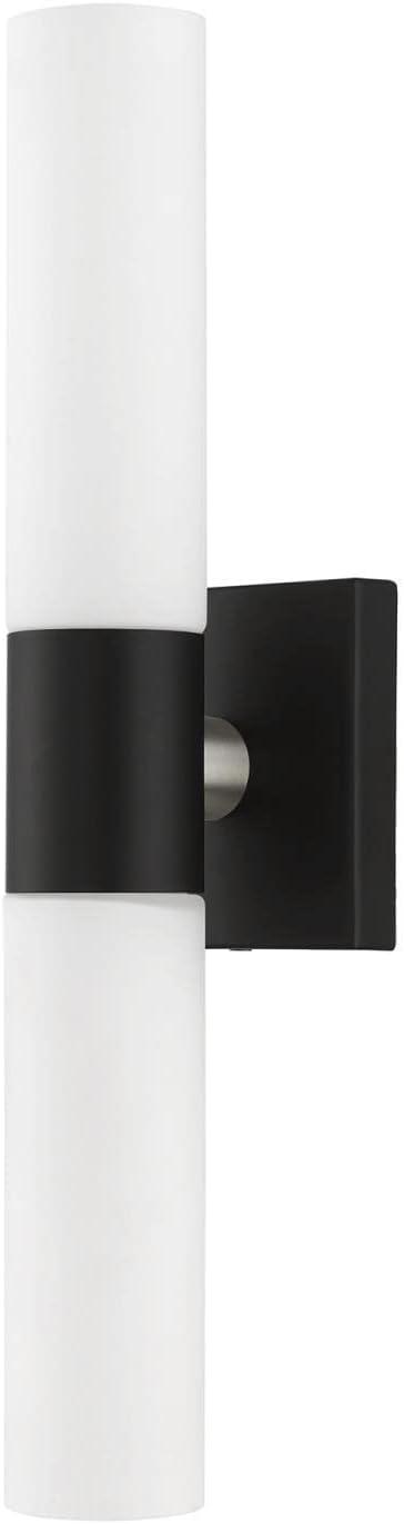 Livex Lighting Aero 2-Light Twist Lock Metal ADA Vanity Sconce in Black