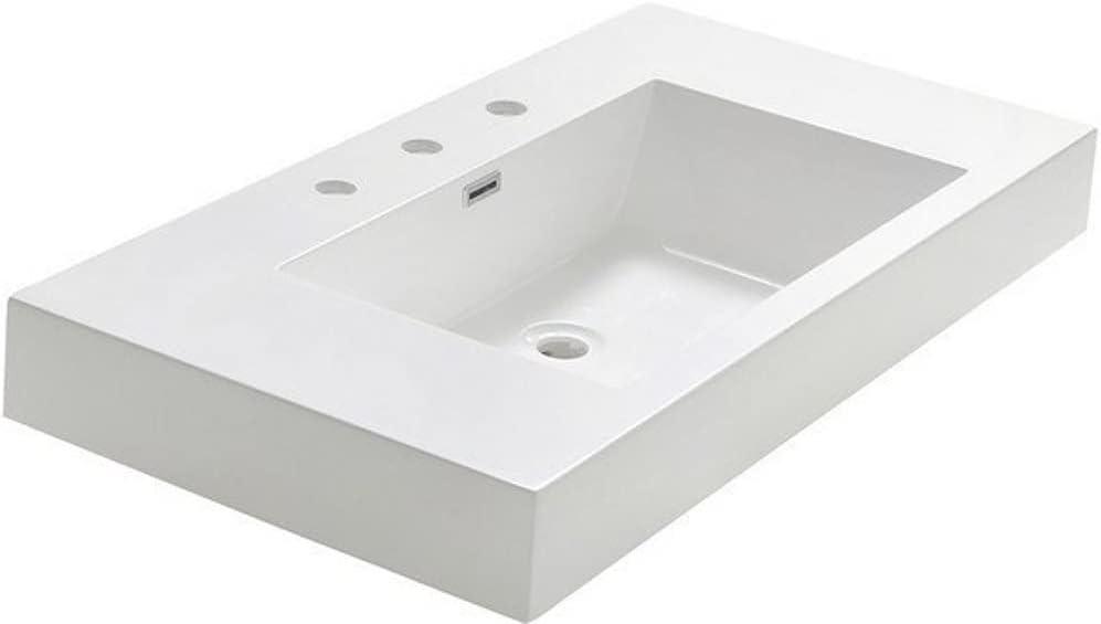 Fresca Vista 36" White Integrated Sink with Countertop