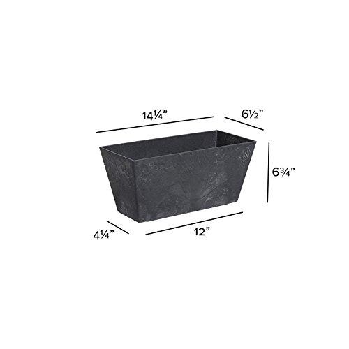 Novelty Artstone Ella Flower Box, Black, 14.5in
