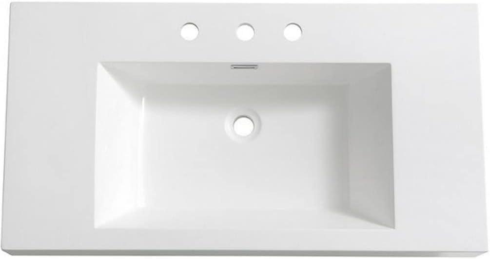 Fresca Vista 36" White Integrated Sink with Countertop