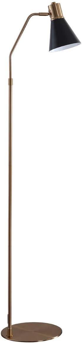 Grania 60'' Black and Brass Gold Arc Floor Lamp