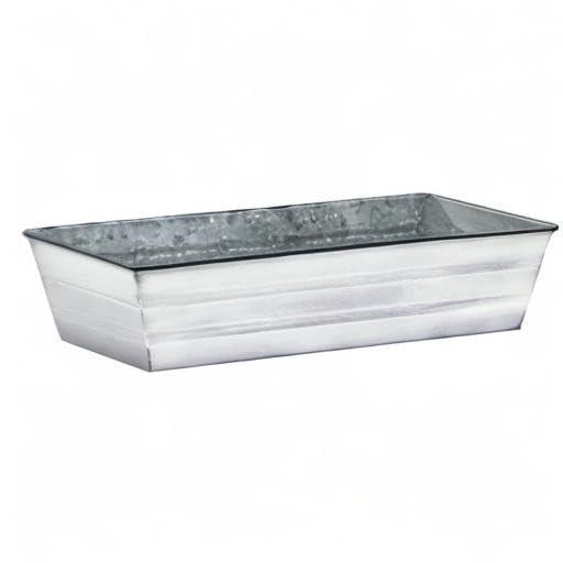 22" Galvanized Metal Rectangular Planter Box Cape Cod White - ACHLA Designs: Steel Construction, Wall-Mountable, Patina Finish