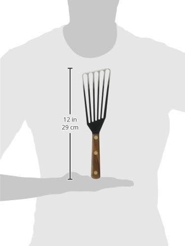 Walnut Handle Stainless Steel Slotted Turner