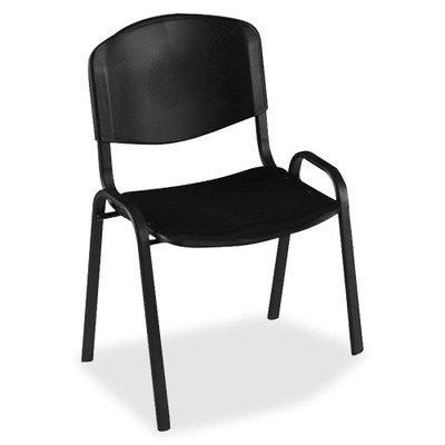 Safco Stacking Chair, Supports Up to 250 lb, 18" Seat Height, Black Seat, Black Back, Black Base, 4/Carton
