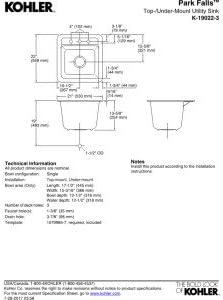 Park Falls 22" L x 21" W Service Sink