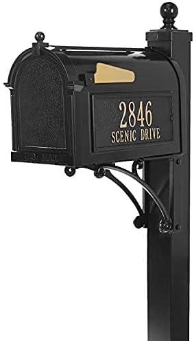 Black Aluminum Capitol Mailbox with Side Address Plaques
