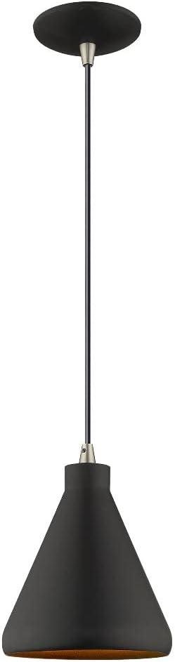 Livex Lighting Metal Shade 1 - Light Chandelier in  Black