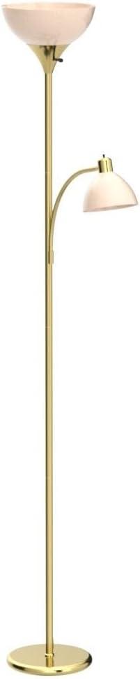 Sky Dome Plus 72 in. Black Torchiere LED Floor Lamp with 1 Adjustable Arm