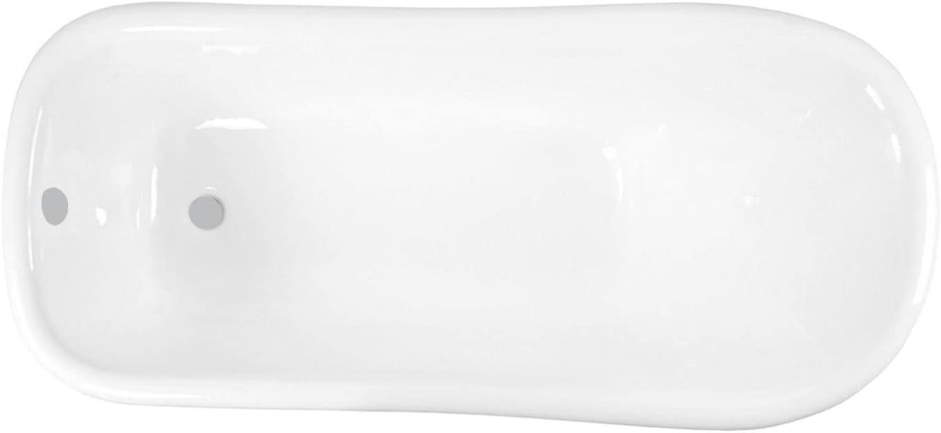 Kingston Brass Aqua Eden 67-Inch Cast Iron Oval Single Slipper Pedestal Tub (No Faucet Drillings)