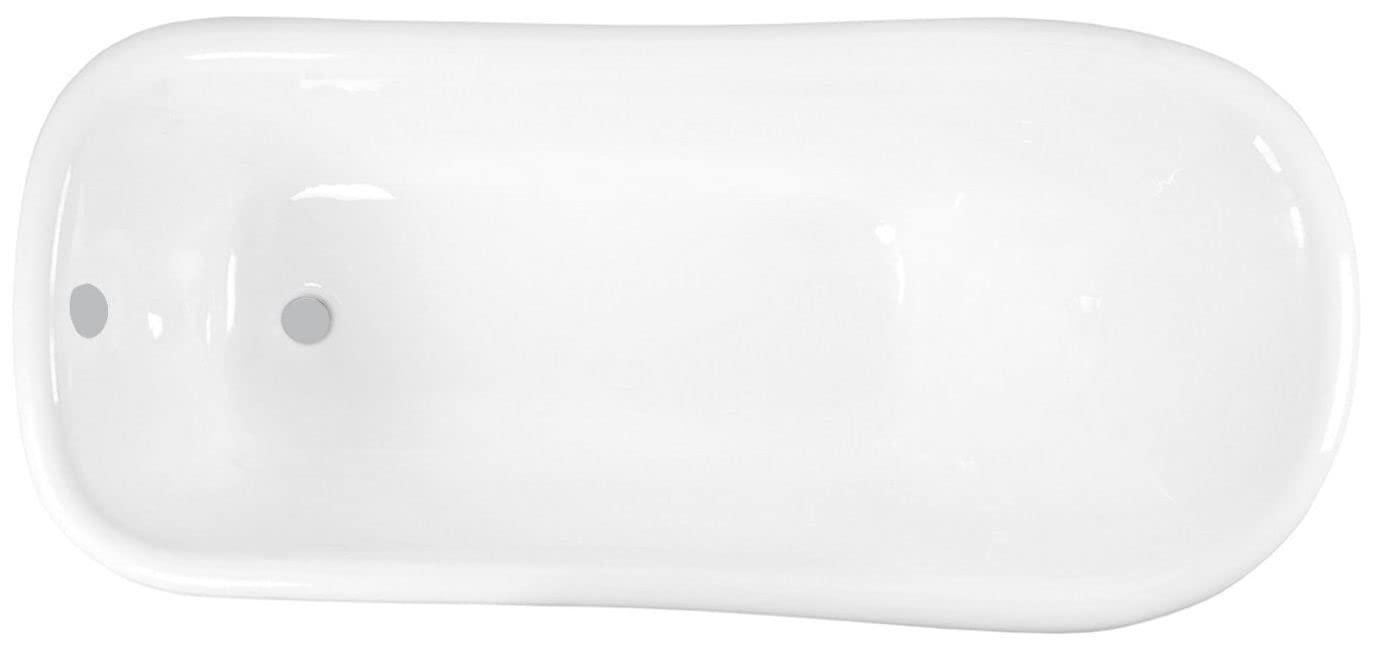 Kingston Brass Aqua Eden 67-Inch Cast Iron Oval Single Slipper Pedestal Tub (No Faucet Drillings)